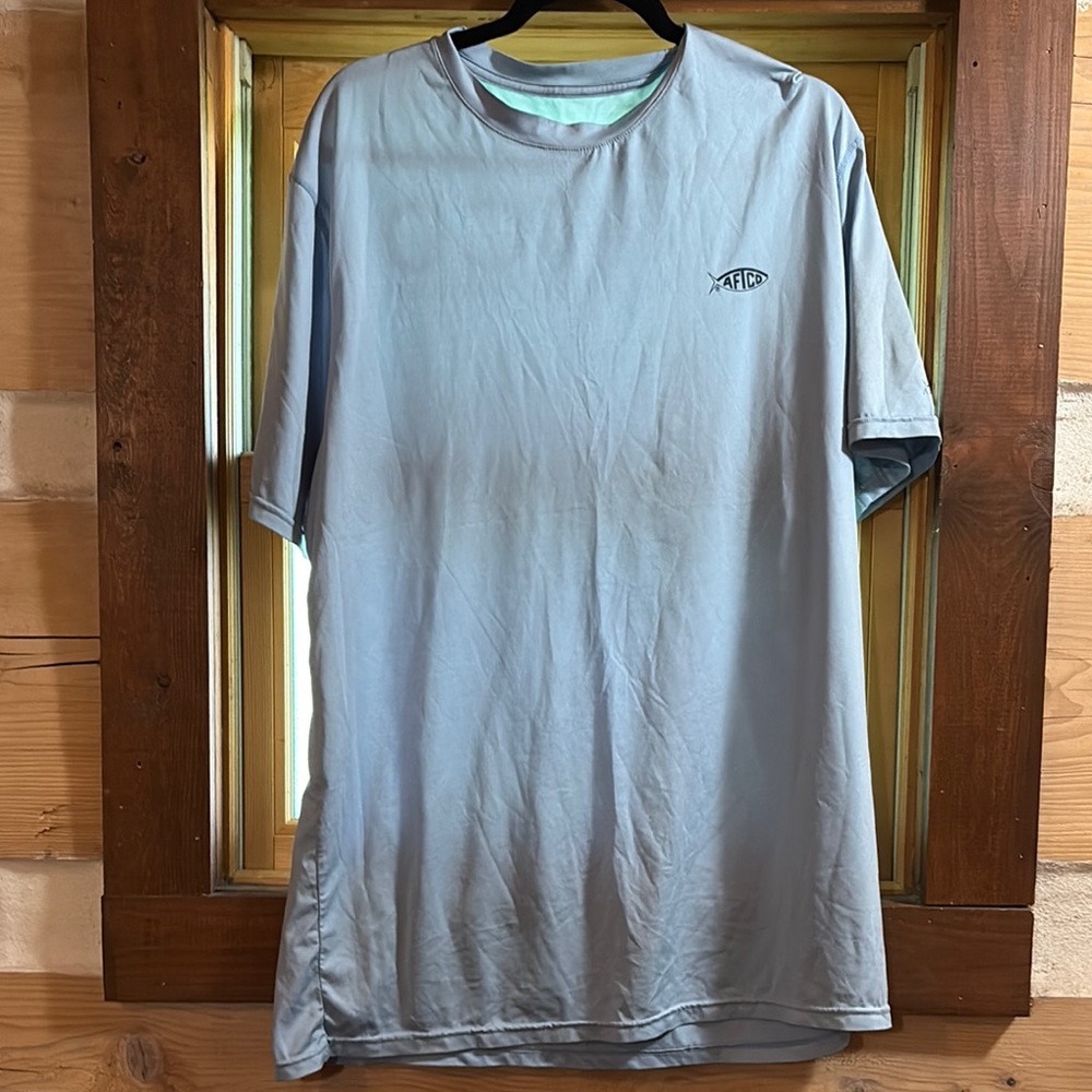 AFTCO Blue Short Sleeve Tee Athletic Comfort